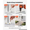 VEVOR Handrails for Outdoor Steps, 3-4 Step Aluminum Stair Hand Rail Kit, White Round Tube Stair Railings for Seniors, Concrete Steps, Porch, Deck, Heavy-Duty with Decorative Cover & Installation Kit