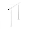 VEVOR Handrails for Outdoor Steps, 3-4 Step Aluminum Stair Hand Rail Kit, White Round Tube Stair Railings for Seniors, Concrete Steps, Porch, Deck, Heavy-Duty with Decorative Cover & Installation Kit
