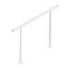 VEVOR Handrails for Outdoor Steps, 3-4 Step Aluminum Stair Hand Rail Kit, White Round Tube Stair Railings for Seniors, Concrete Steps, Porch, Deck, Heavy-Duty with Decorative Cover & Installation Kit