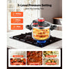 VEVOR Pressure Cooker, 6.3Qt Pressure Cooker Stainless Steel, Pressures Canner with Steaming Rack, Tempered Glass Lid, Three Pressures Settings for Meat, Beans, Rice, Soup, Sauces, Cook up to 100 kPa