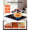 VEVOR Pressure Cooker, 10Qt Pressure Cooker Stainless Steel, Pressures Canner with Steaming Rack, Tempered Glass Lid, Three Pressures Settings for Meat, Beans, Rice, Soup, Sauces, Cook up to 100 kPa