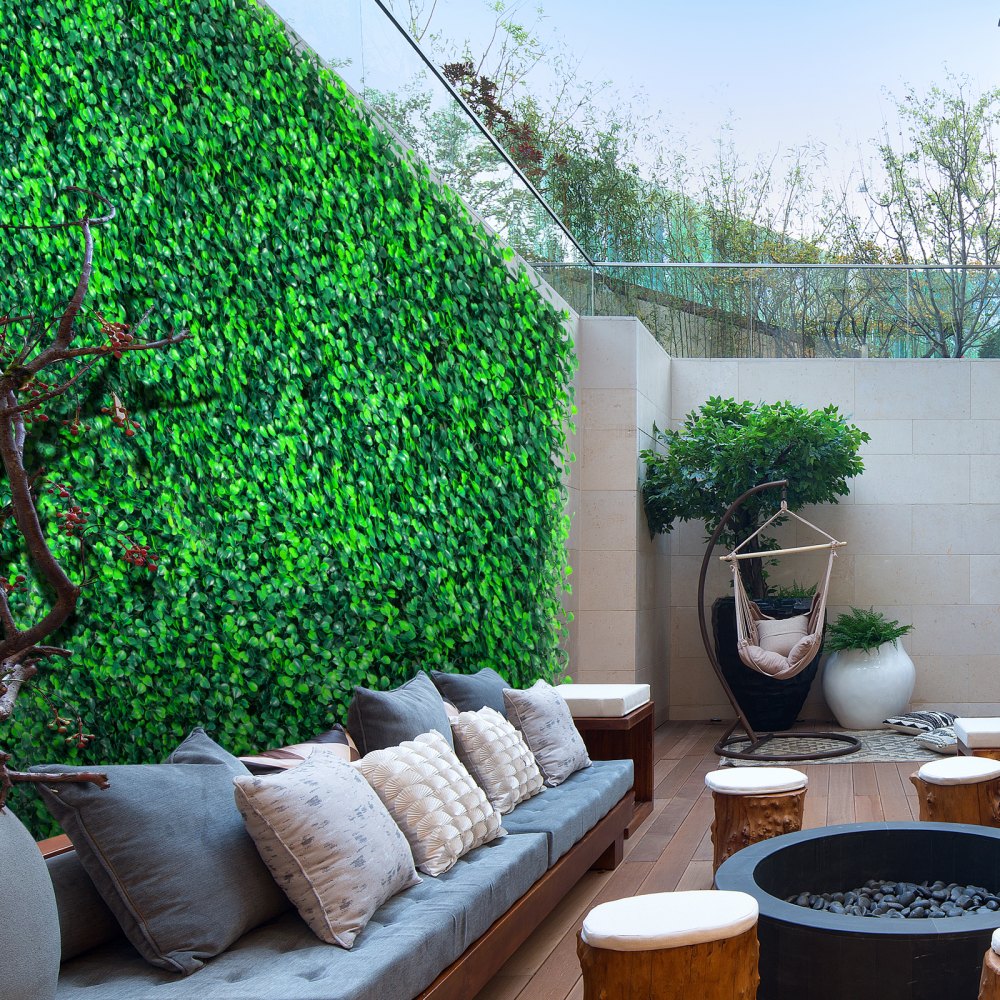 VEVOR Artificial Boxwood Panels, 16 PCS 20\"x20\" Boxwood Hedge Wall Panels, PE Artificial Grass Backdrop Wall 1.6\", Privacy Hedge Screen for Decoration of Outdoor, Indoor, Garden, Fence, and Backyar
