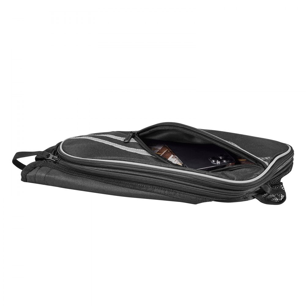VEVOR Motorcycle Saddlebag, 30 L (15 L x 2) Large Capacity Side Saddle Bag with Waterproof Rain Cover and Straps, Compatible with Most Motorcycles, Outdoor Sports Motorbike Luggage Storage Bag, Black