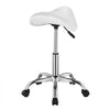 VEVOR Saddle Stool with Wheels, 450 LBS Weight Capacity Ergonomic Rolling Stool, Height Adjustable Thickened PU Leather Swivel Saddle Chair for Salon, Spa, Massage, Tattoo, Clinic, White