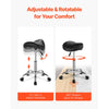 VEVOR Saddle Stool with Wheels, 450 LBS Weight Capacity Ergonomic Rolling Stool, Height Adjustable Thickened PU Leather Swivel Saddle Chair for Salon, Spa, Massage, Tattoo, Clinic, Black