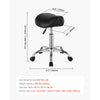 VEVOR Saddle Stool with Wheels, 450 LBS Weight Capacity Ergonomic Rolling Stool, Height Adjustable Thickened PU Leather Swivel Saddle Chair for Salon, Spa, Massage, Tattoo, Clinic, Black