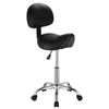 VEVOR Saddle Stool with Back Support and Wheels, 450 LBS Weight Capacity Ergonomic Rolling Stool, Height Adjustable Thickened PU Leather Swivel Saddle Chair for Salon, Spa, Massage, Tattoo, Black