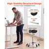 VEVOR Saddle Stool with Wheels, 500 lbs Weight Capacity, Height Adjustable, Quiet Casters, Ergonomic PU Leather Seat, 360° Swivel Saddle Stool Rolling Chair for Salon, Spa, Bar, Home, Medical, Black