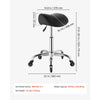 VEVOR Saddle Stool with Wheels, 500 lbs Weight Capacity, Height Adjustable, Quiet Casters, Ergonomic PU Leather Seat, 360° Swivel Saddle Stool Rolling Chair for Salon, Spa, Bar, Home, Medical, Black