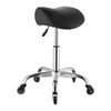 VEVOR Saddle Stool with Wheels, 500 lbs Weight Capacity, Height Adjustable, Quiet Casters, Ergonomic PU Leather Seat, 360° Swivel Saddle Stool Rolling Chair for Salon, Spa, Bar, Home, Medical, Black