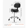 VEVOR Saddle Stool with Back Support, 500 lbs Weight Capacity, Height Adjustable, Quiet Casters, Ergonomic PU Leather Seat, 360° Swivel Saddle Stool Rolling Chair for Salon, Spa, Bar, Medical, Black