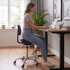 VEVOR Saddle Stool with Back Support, 500 lbs Weight Capacity, Height Adjustable, Quiet Casters, Ergonomic PU Leather Seat, 360° Swivel Saddle Stool Rolling Chair for Salon, Spa, Bar, Medical, Black