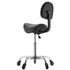 VEVOR Saddle Stool with Back Support, 500 lbs Weight Capacity, Height Adjustable, Quiet Casters, Ergonomic PU Leather Seat, 360° Swivel Saddle Stool Rolling Chair for Salon, Spa, Bar, Medical, Black