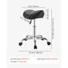 VEVOR Saddle Stool with Wheels, 500 lbs Weight Capacity, Height Adjustable, Ergonomic PU Leather Seat, 360° Swivel Saddle Stool Rolling Chair for Salon, Spa, Bar, Home, Medical, and Massage, Black