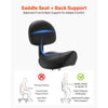 VEVOR Saddle Stool with Back Support, 500 lbs Weight Capacity, Height Adjustable, Ergonomic PU Leather Seat, 360° Swivel Saddle Stool Rolling Chair with Wheels for Salon, Spa, Bar, Medical, Black