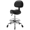 VEVOR Saddle Stool with Back Support Footrest, 500 lbs Weight Capacity, Height Adjustable, Quiet Casters, PU Leather Seat, 360° Swivel Saddle Stool Rolling Chair for Salon, Spa, Bar, Medical, Black