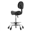 VEVOR Saddle Stool with Back Support Footrest, 500 lbs Weight Capacity, Height Adjustable, Quiet Casters, PU Leather Seat, 360° Swivel Saddle Stool Rolling Chair for Salon, Spa, Bar, Medical, Black