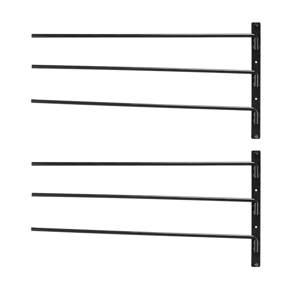 VEVOR Wall Mounted Saddle Rack, 30.9 x 29.9 x 5.5 in, 2 Packs Swing Out Saddle Holder, Three Tiers Horse Saddle Stand, Space Saving Horse Pad and Blanket Rack for Tack Room Organization