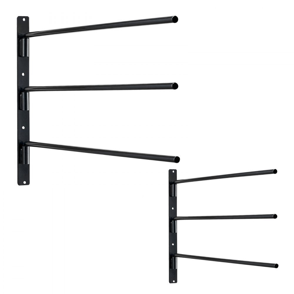 VEVOR Wall Mounted Saddle Rack, 30.9 x 29.9 x 5.5 in, 2 Packs Swing Out Saddle Holder, Three Tiers Horse Saddle Stand, Space Saving Horse Pad and Blanket Rack for Tack Room Organization