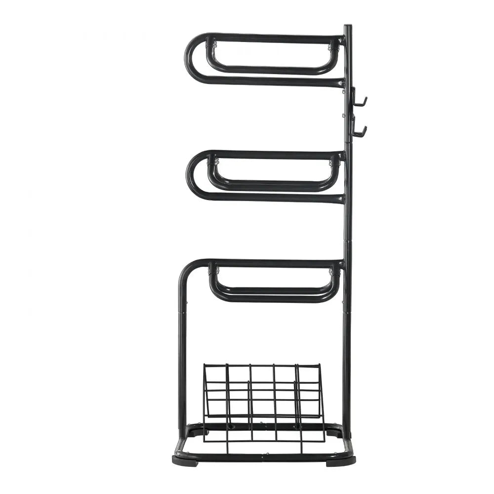 VEVOR Freestanding Saddle Stand, 30 x 30 x 68.5 in, 3 Tiers Saddle Rack, Heavy Duty Saddle Blanket Holder with Removable & Rotating Tiers, English & Western Saddle Rack for Tack Room Organization