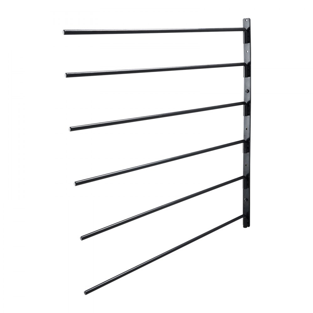 VEVOR Wall Mounted Saddle Rack, 30.9 x 29.9 x 5.5 in, Swing Out Saddle Holder, Six Tiers Horse Saddle Stand, Space Saving Horse Pad and Blanket Rack for Tack Room Organization Trailer Accessories