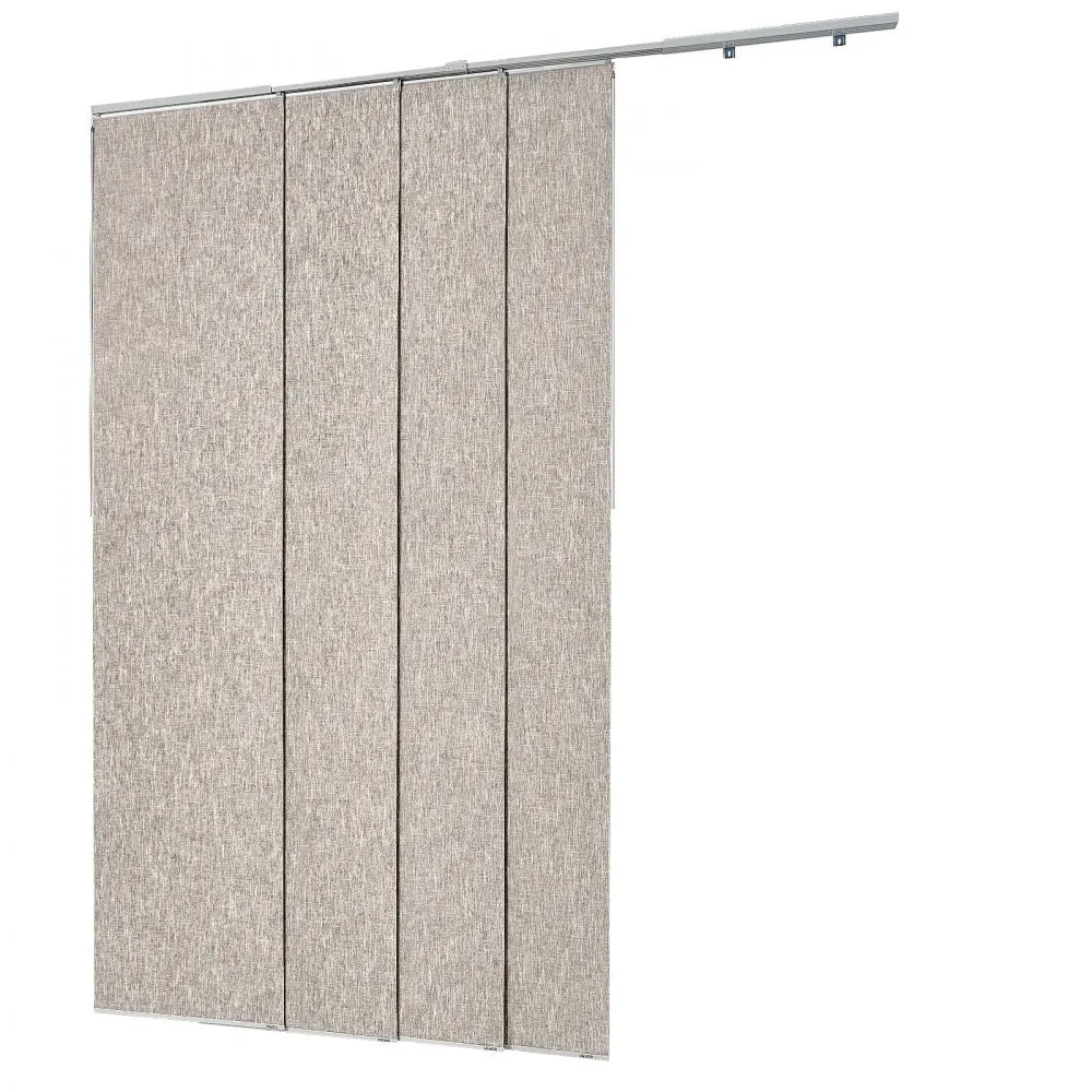 VEVOR Panel Track Blinds, Extendable Track from 45.8 in to 86 in W, Trimmable Panel Curtains Up to 96 in H, Vertical Blackout Panel Blinds for Sliding Doors, Patio Doors, Room Divider, Windows, Brown