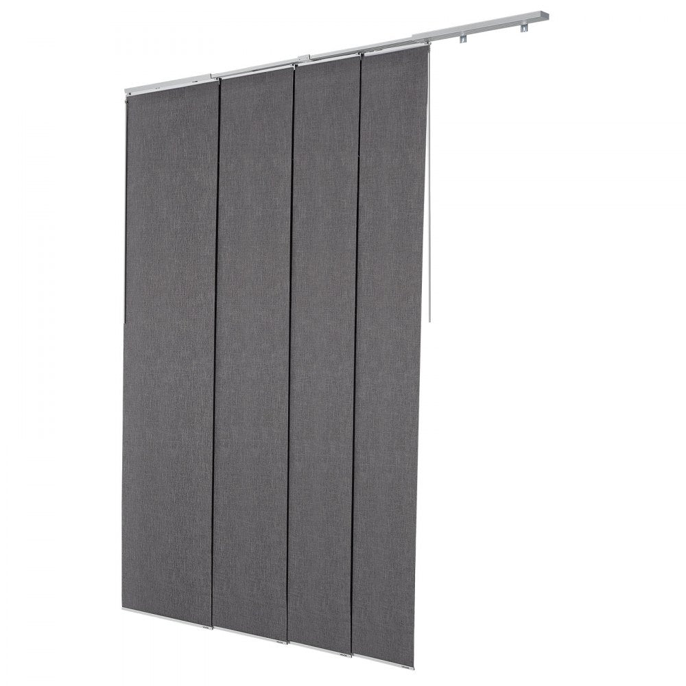 VEVOR Panel Track Blinds, Extendable Track from 45.8 in to 86 in W, Trimmable Panel Curtains Up to 96 in H, Vertical Blackout Panel Blinds for Sliding Doors, Patio Doors, Room Divider, Dark Gray