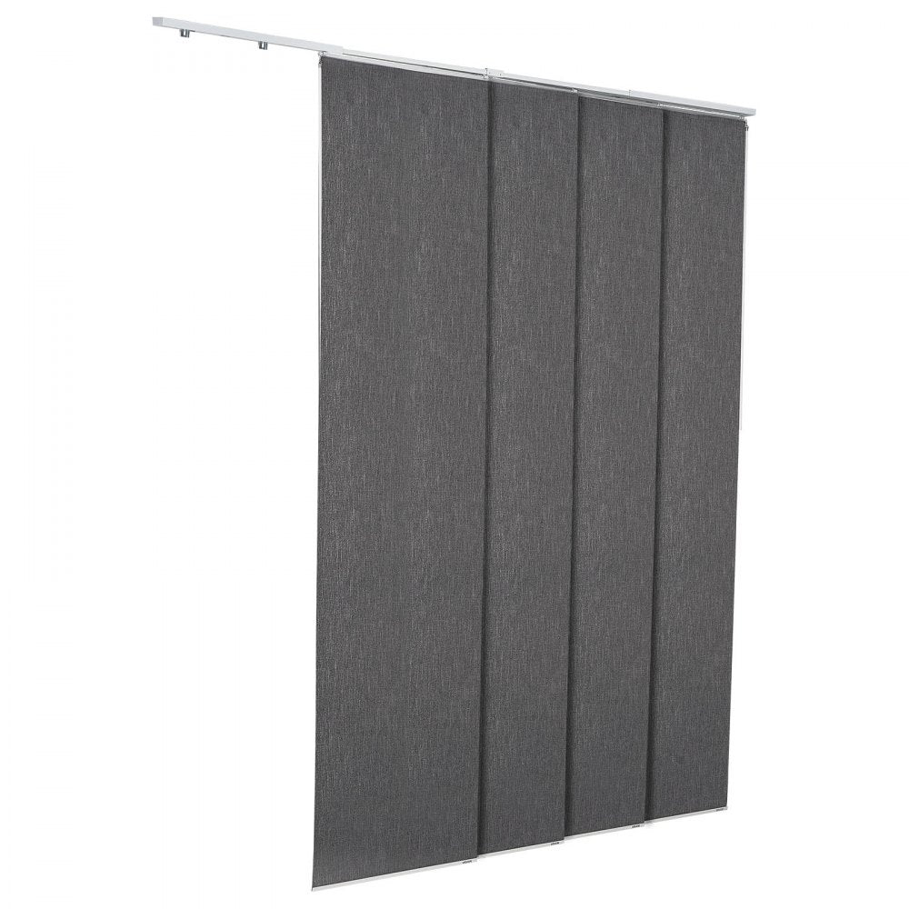 VEVOR Panel Track Blinds, Extendable Track from 45.8 in to 86 in W, Trimmable Panel Curtains Up to 96 in H, Vertical Blackout Panel Blinds for Sliding Doors, Patio Doors, Room Divider, Dark Gray