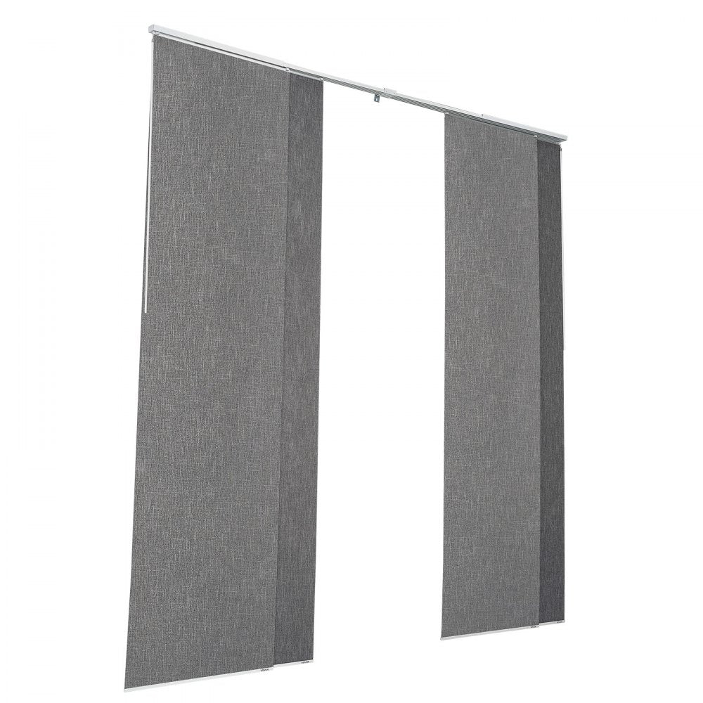 VEVOR Panel Track Blinds, Extendable Track from 45.8 in to 86 in W, Trimmable Panel Curtains Up to 96 in H, Vertical Blackout Panel Blinds for Sliding Doors, Patio Doors, Room Divider, Dark Gray