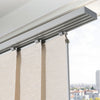 VEVOR Panel Track Blinds, Extendable Track from 45.8 in to 86 in W, Trimmable Panel Curtains Up to 96 in H, Adjustable Vertical Panel Blinds for Sliding Doors, Patio Doors, Room Divider, Light Brown