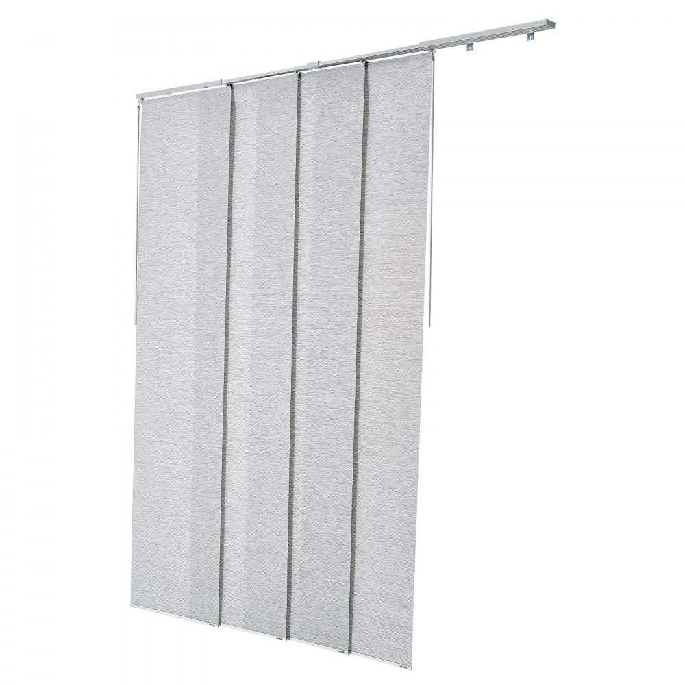 VEVOR Panel Track Blinds, Extendable Track from 45.8 in to 86 in W, Trimmable Panel Curtains Up to 96 in H, Adjustable Vertical Panel Blinds for Sliding Doors, Patio Doors, Room Divider, Window, Gray