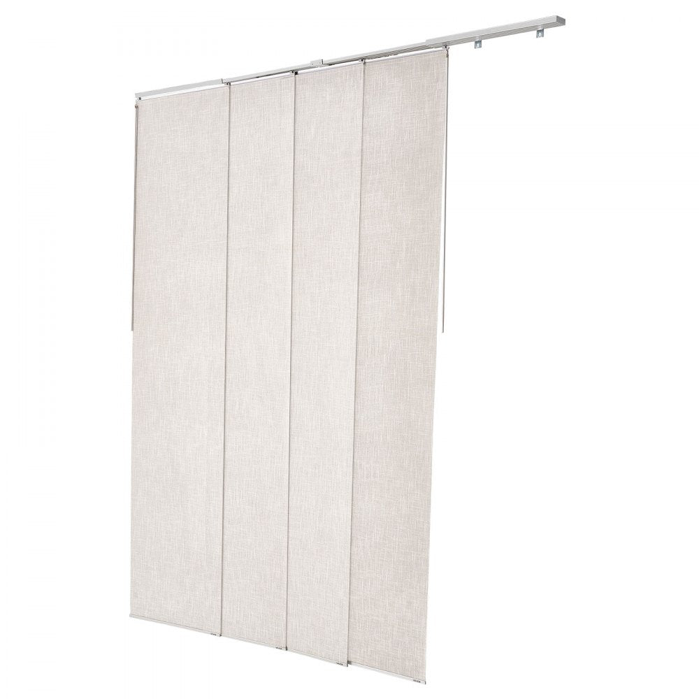 VEVOR Panel Track Blinds, Extendable Track from 45.8 in to 86 in W, Trimmable Panel Curtains Up to 96 in H, Vertical Blackout Panel Blinds for Sliding Doors, Patio Doors, Room Divider, Light Gray