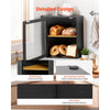 VEVOR Corner Bread Box for Kitchen Counter Bamboo Wood Container Black, for Homemade Bread, Under Cabinet, and Pantry, Double Layer Farmhouse Breadbox Bin, with Acrylic Door Panel and Air Vents