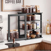 VEVOR Bread Box for Kitchen Counter Bamboo Wood Storage Container Black, for Homemade Bread, Under Cabinet, and Pantry, Triple Layer Farmhouse Breadbox Bin, with Acrylic Door Panel and Air Vents