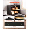 VEVOR Bread Box for Kitchen Counter Bamboo Wood Storage Container Black, for Homemade Bread, Under Cabinet, and Pantry, Double Layer Farmhouse Breadbox Bin, with Acrylic Door Panel and Air Vents