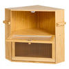 VEVOR Corner Bread Box for Kitchen Counter Bamboo Wood Container Natural, for Homemade Bread, Under Cabinet, and Pantry, Double Layer Farmhouse Breadbox Bin, with Acrylic Door Panel and Air Vents