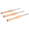 VEVOR Wood Lathe Chisel Set, 3 PCS Woodworking Turning Tools, Includes Square, Round, Diamond Carbide Blades, 7.87" Comfortable Grip Handles, Wood Chisel Set with Wooden Box For Turning Pens or Small