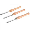 VEVOR Wood Lathe Chisel Set, 3 PCS Woodworking Turning Tools, Includes Square, Round, Diamond Carbide Blades, 7.87" Comfortable Grip Handles, Wood Chisel Set with Wooden Box For Turning Pens or Small
