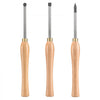 VEVOR Wood Lathe Chisel Set, 3 PCS Woodworking Turning Tools, Includes Square, Round, Diamond Carbide Blades, 7.87" Comfortable Grip Handles, Wood Chisel Set with Wooden Box For Turning Pens or Small