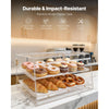 VEVOR Bakery Display Case, 2-Tier Commercial Countertop Pastry Display Case, Clear Acrylic Bread Box for Kitchen, Party Cake Cabinet with Magnetic Rear Door for Cookie Dessert Donut, 20.7"x15.7"x12"