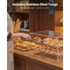 VEVOR Bakery Display Case, 2-Tier Commercial Countertop Pastry Display Case, Clear Acrylic Bread Box for Kitchen, Party Cake Cabinet with Magnetic Rear Door for Cookie Dessert Donut, 20.7"x15.7"x12"
