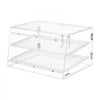 VEVOR Bakery Display Case, 2-Tier Commercial Countertop Pastry Display Case, Clear Acrylic Bread Box for Kitchen, Party Cake Cabinet with Magnetic Rear Door for Cookie Dessert Donut, 20.7"x15.7"x12"