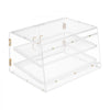VEVOR Bakery Display Case, 2-Tier Commercial Countertop Pastry Display Case, Clear Acrylic Bread Box for Kitchen, Party Cake Cabinet with Magnetic Rear Door for Cookie Dessert Donut, 20.7"x15.7"x12"