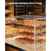 VEVOR Bakery Display Case, 4-Tier Commercial Countertop Pastry Display Case, Clear Acrylic Bread Box for Kitchen, Party Cake Cabinet with Magnetic Rear Door for Cookie Dessert Donut, 20.9"x17.1"x16.3"