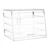 VEVOR Bakery Display Case, 4-Tier Commercial Countertop Pastry Display Case, Clear Acrylic Bread Box for Kitchen, Party Cake Cabinet with Magnetic Rear Door for Cookie Dessert Donut, 20.9"x17.1"x16.3"