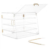 VEVOR Bakery Display Case, 4-Tier Commercial Countertop Pastry Display Case, Clear Acrylic Bread Box for Kitchen, Party Cake Cabinet with Magnetic Rear Door for Cookie Dessert Donut, 20.9"x17.1"x16.3"