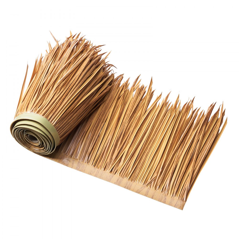 VEVOR Artificial Thatch Grass Roof, 1.3 x 32.8 ft Mexican Style Tiki Bar Hut Skirt Thatch Roofing Roll, Waterproof & Fire-Resistant, Palapa Duck Blind Grass for Patio Pool Beach Hawaiian Party Décor