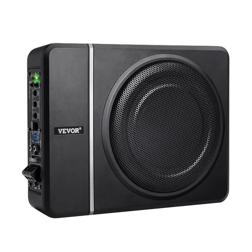 VEVOR 8" 240W Underseat Car Subwoofer, 120W RMS Rated Power Slim Powered Car Subwoofers Under the Seat, Low Profile Audio Sub Built-in Amplifier, High/Low Level Input & Volume Controller for SUVs, Car, Truck, RV