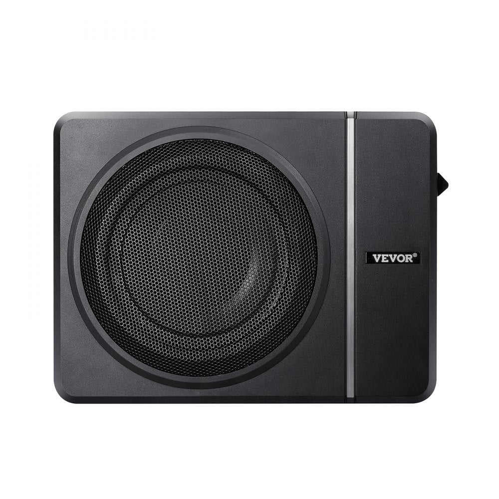 VEVOR 8" 240W Underseat Car Subwoofer, 120W RMS Rated Power Slim Powered Car Subwoofers Under the Seat, Low Profile Audio Sub Built-in Amplifier, High/Low Level Input & Volume Controller for SUVs, Car, Truck, RV