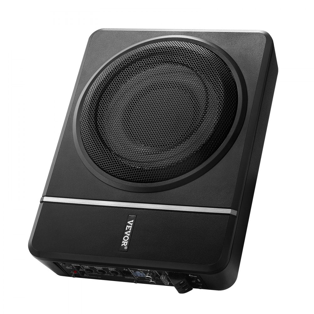 VEVOR 8" 240W Underseat Car Subwoofer, 120W RMS Rated Power Slim Powered Car Subwoofers Under the Seat, Low Profile Audio Sub Built-in Amplifier, High/Low Level Input & Volume Controller for SUVs, Car, Truck, RV